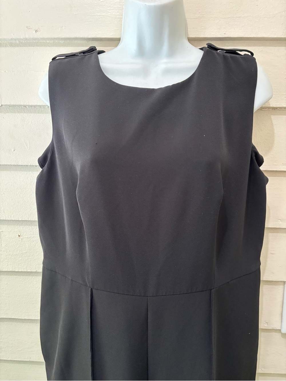 Lane Bryant Plus Size Petite Black Sleeveless Pleated Wide Leg Jumpsuit - Picture 3 of 6